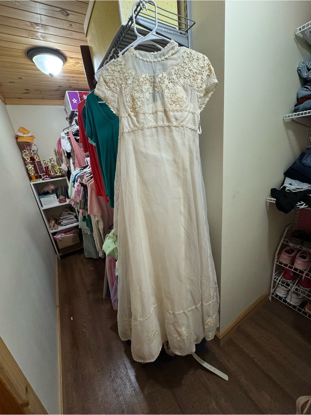 Womens’s William Cahill vintage wedding gown. Slip underneath.